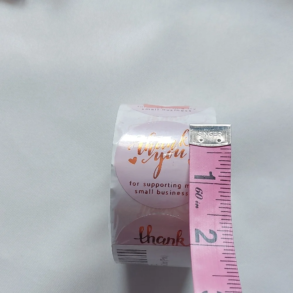 Thank You 100 Stickers Roll‎ - Pink and Gold